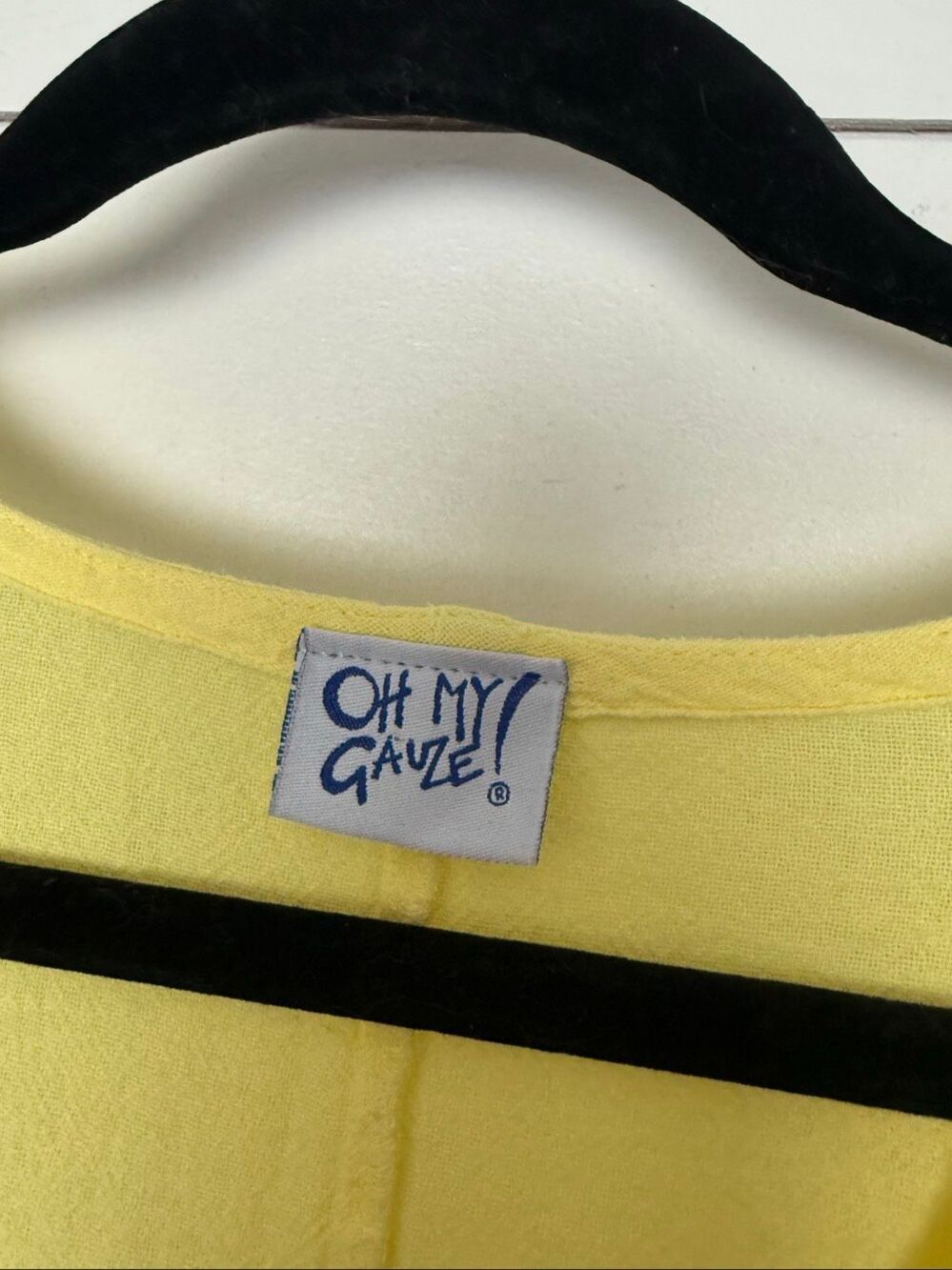 Oh My Gauze Women’s 2 Yellow Raw Hem Blouse Top - Picture 2 of 5